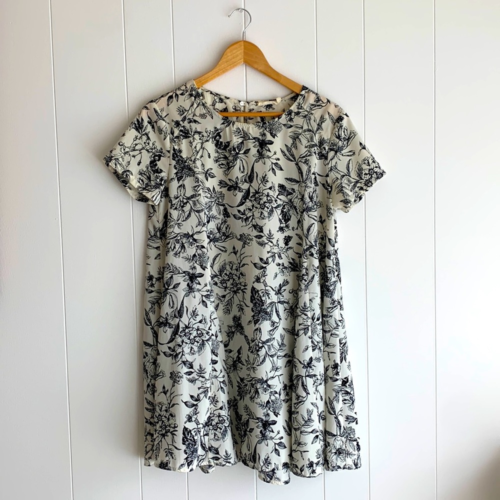 Lush White Floral Swing Dress